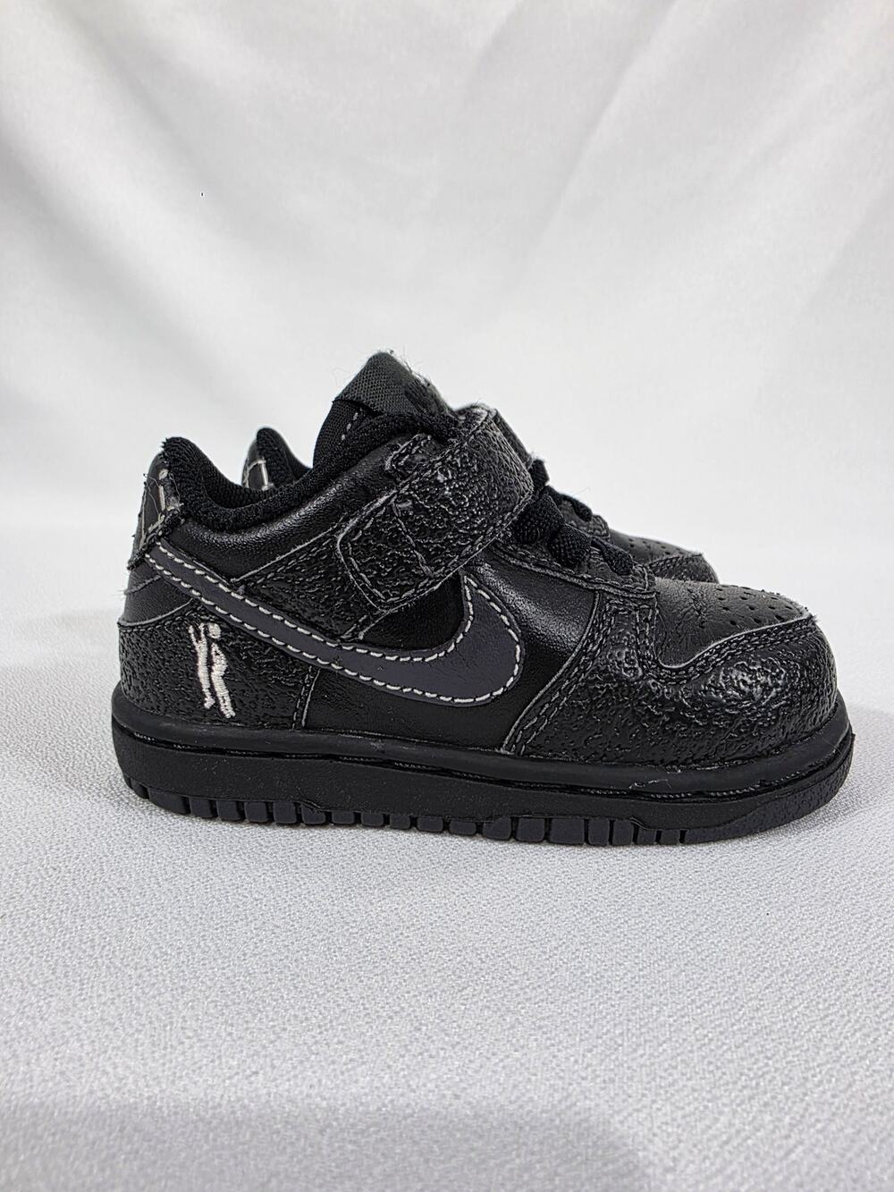 Nike Little Dunk Low TD Black Anthracite Leather Toddler Shoes Size 5C